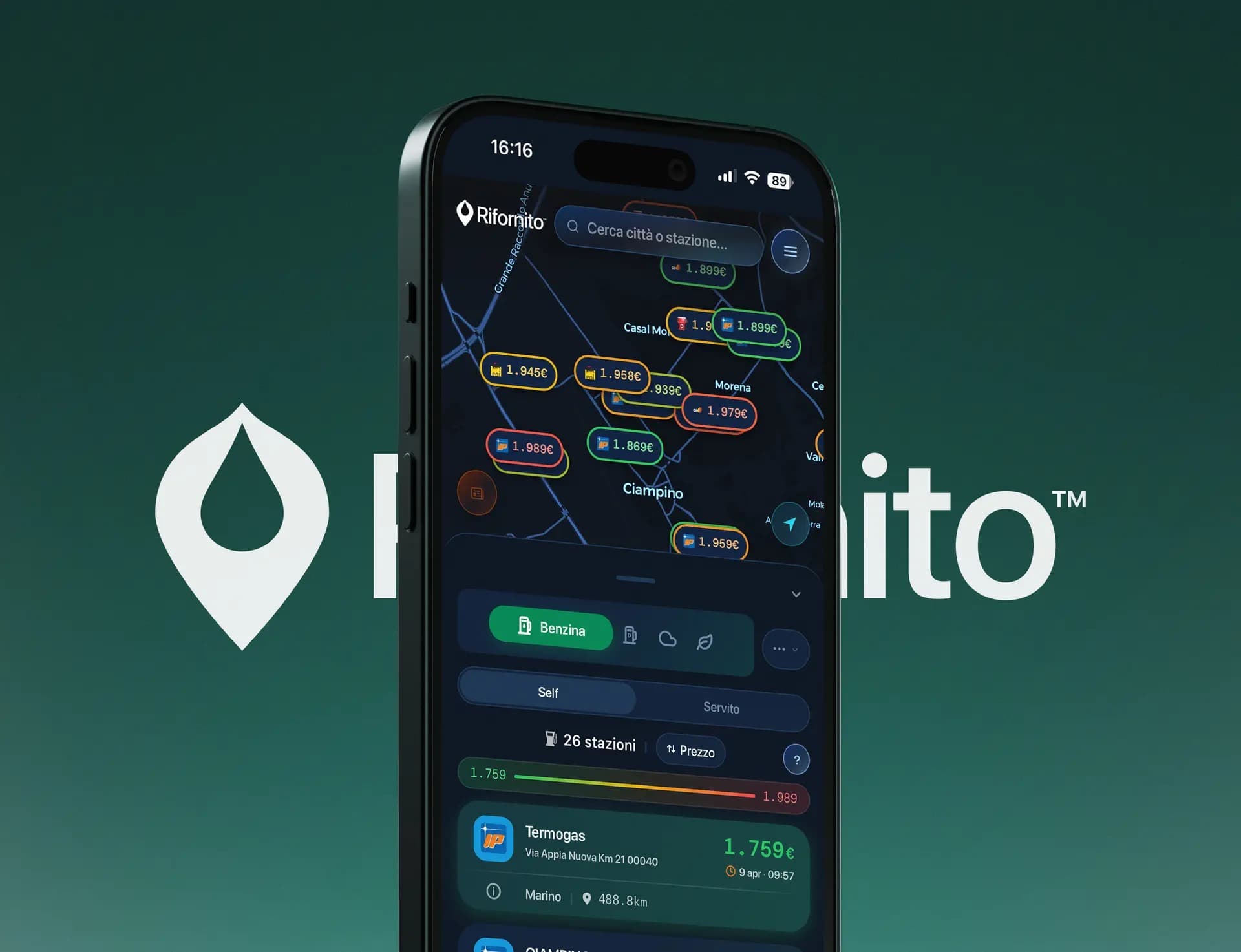 App Rifornito su iPhone con la mappa dei prezzi carburante